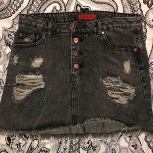Black Denim Skirt